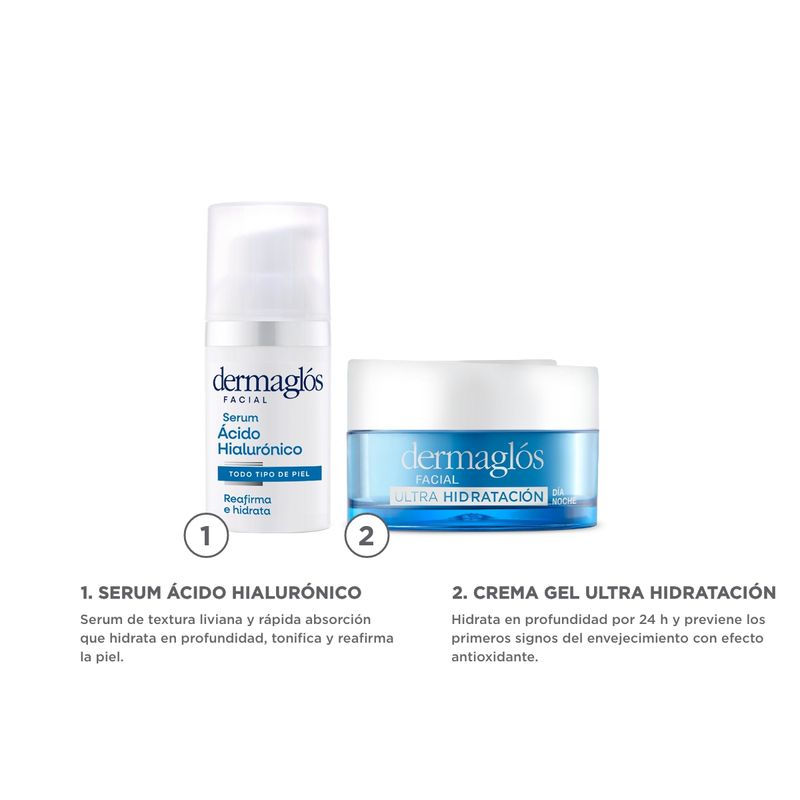 facial-dermaglos-serum-crema-gel-ultra-hidratacion