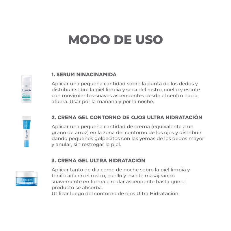 kit-facial-dermaglos-ultra-hidratacion-serum-niacinamida