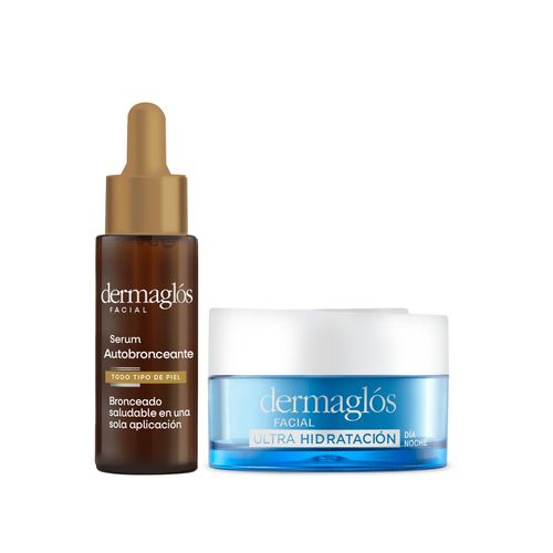 Combo Dermaglós Sérum Facial Autobronceante + Crema Gel Ultra Hidratación