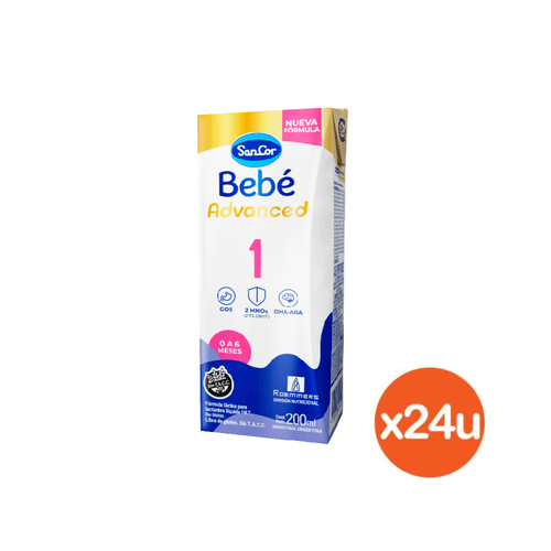 Fórmula Infantil Sancor Bebé Advance 0-6 meses x 200 ml x 24 un