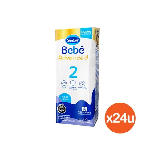 Fórmula Infantil Sancor Bebé Advance 6-12 meses x 200 ml x 24 un