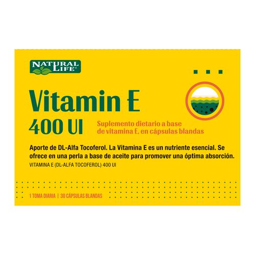 Suplemento Dietario Natural Life Vitamina E- 400 IU x 30 cápsulas