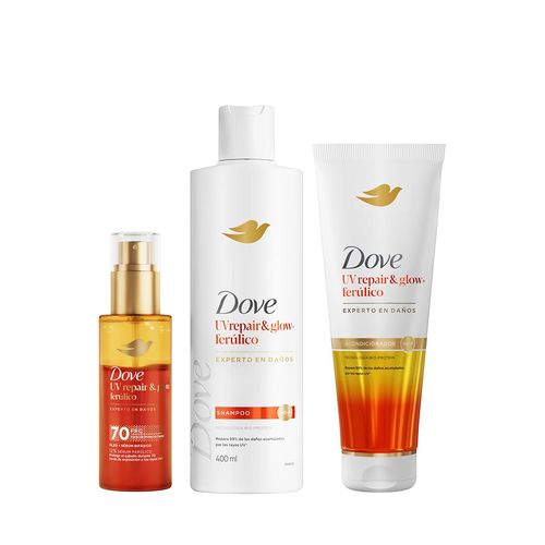 Combo Dove Uv Repair Shampoo + Acondicionador + Oleo