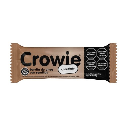 Barrita de Arroz Crowie con Semillas Sabor Chocolate x 12 g