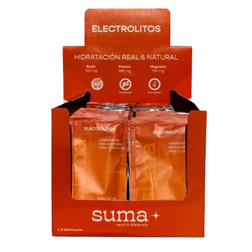 Caja Suplemento Deportivo Suma Electrolitos en Polvo Naranja x 30 un