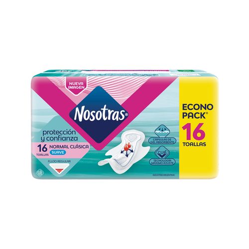 Toalla Femenina Nosotras Normal Clásica Curv x 16 un