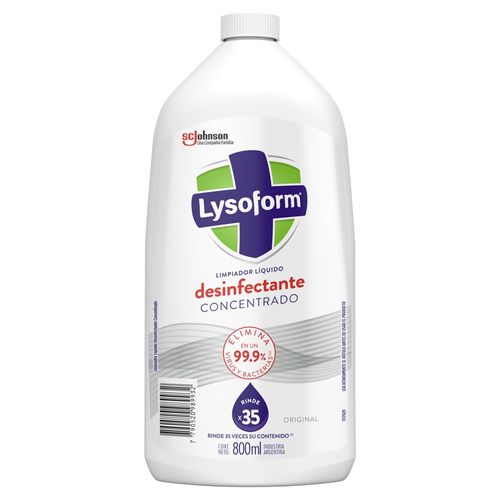 Limpiador Desinfectante Líquido Lysoform Original Hogar x 800 ml