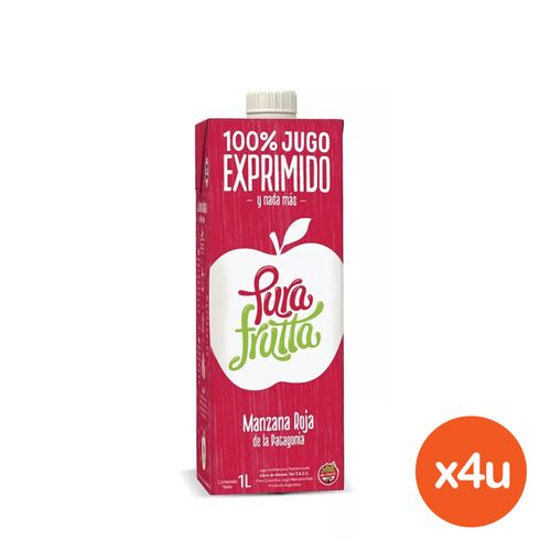 Combo Jugo Exprimido Pura Frutta de Manzana Roja x 1 l x 4 un