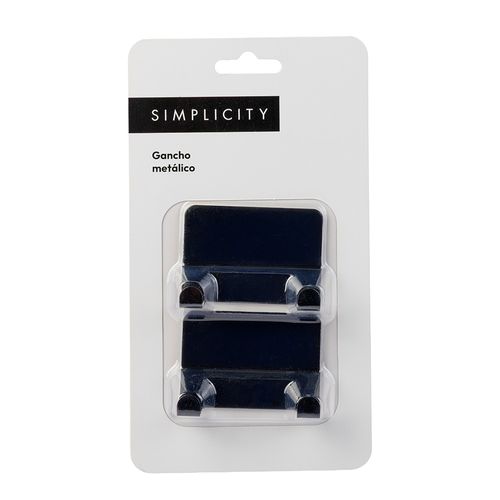 Gancho Metal Negro Doble Simplicity Home Ola 11