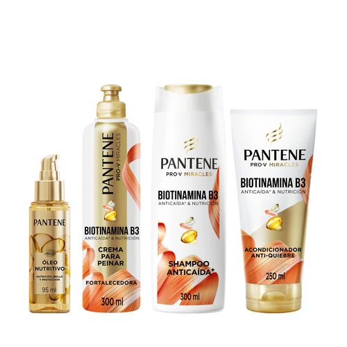 Combo Pantene Anti Caída Shampoo + Acondicionador + Crema de Peinar + Óleo