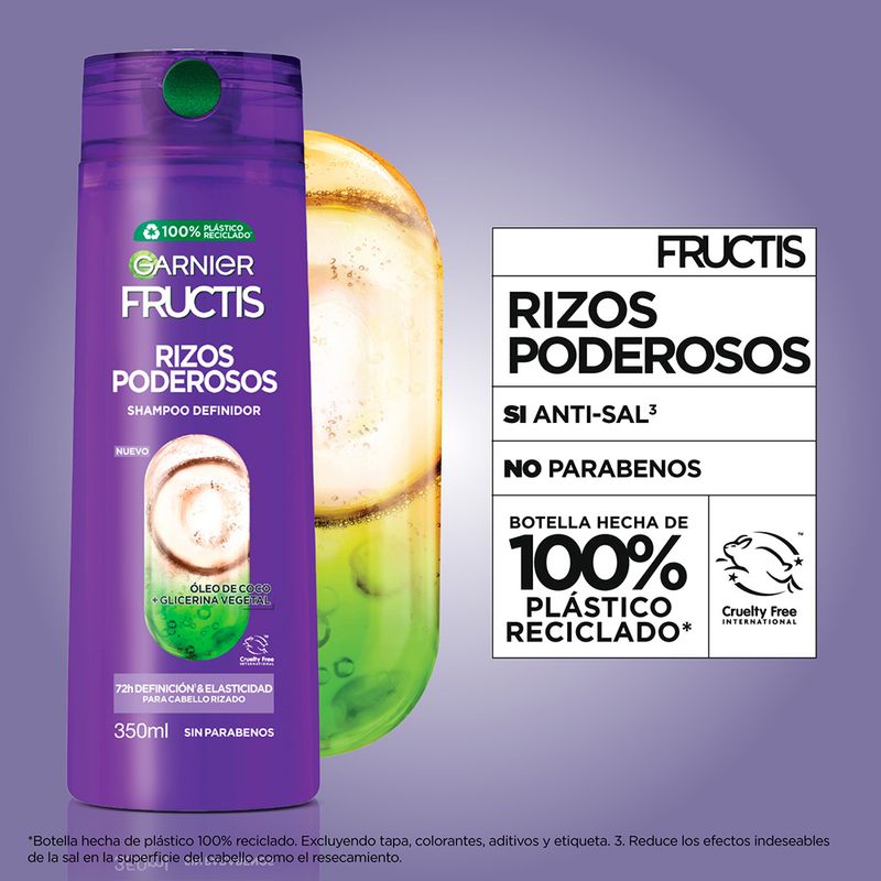 Shampoo Fructis Rizos Poderosos x 350 ml - Farmacity