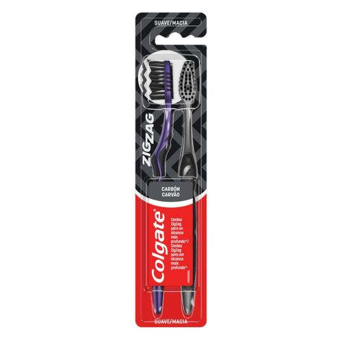 Cepillo Dental Colgate ZigZag Carbón Suave x 2 un