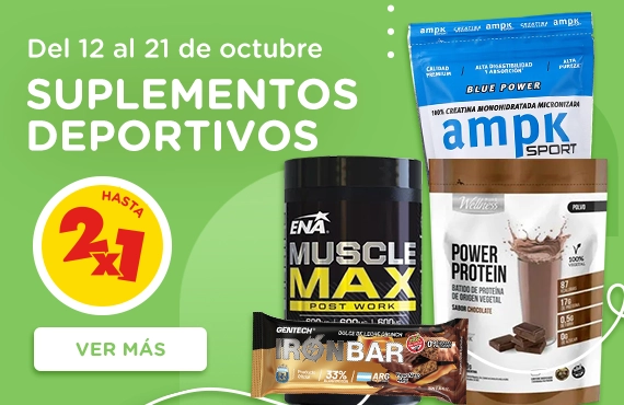 Suplementos deportivos hasta 2x1 - ver mas